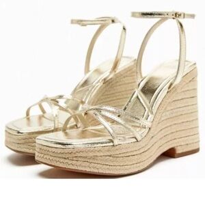 Zara Gold Wedges size 39